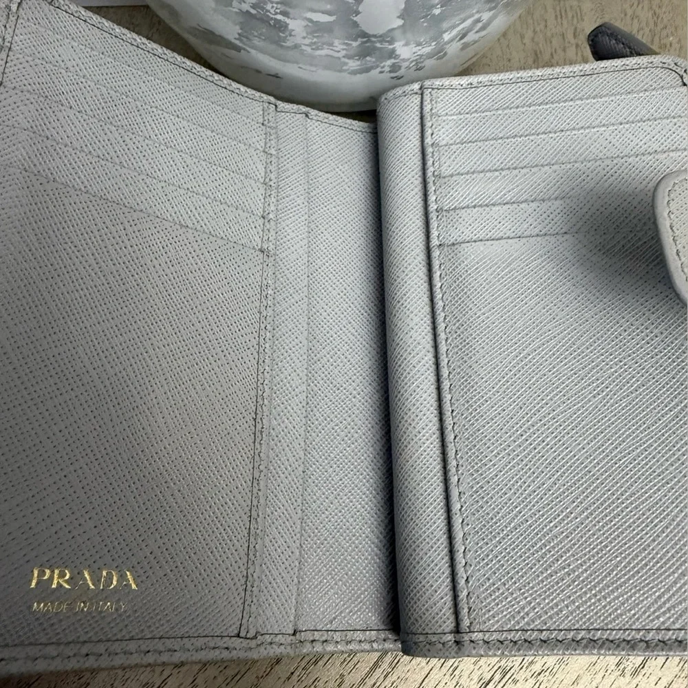 Prada Gray Saffiano Leather Wallet - Picture 7 of 11